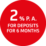 2,00 % p. a. for deposits for 6 months